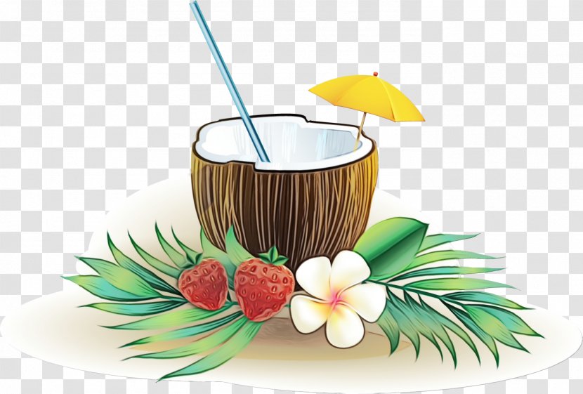 Coconut Tree Cartoon - Wet Ink - Coffee Transparent PNG