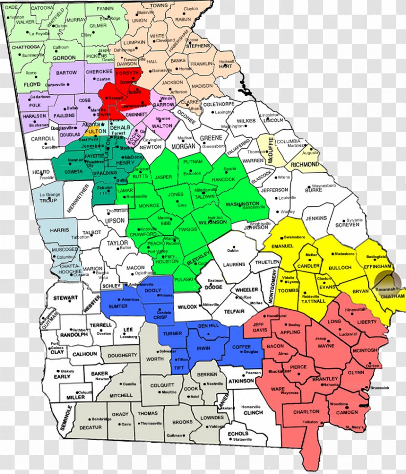Atlanta Metropolitan Area Map Subregion Transparent PNG