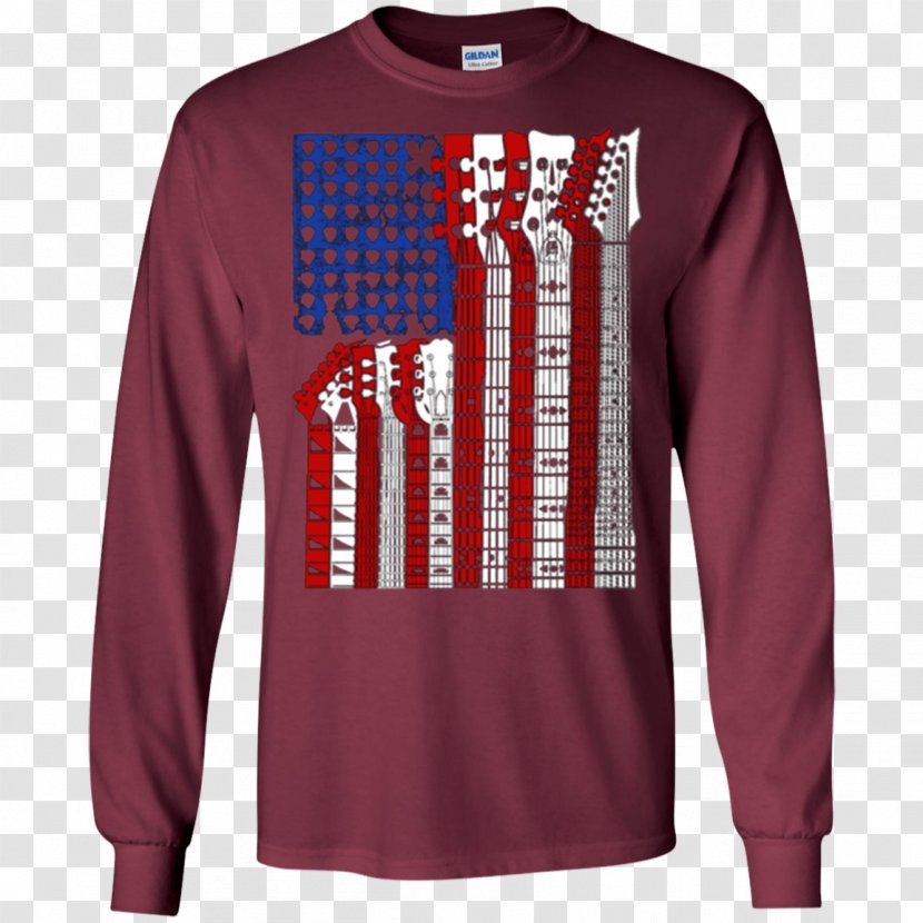 Long-sleeved T-shirt Hoodie Clothing - T Shirt - Red White And Blue Banner Transparent PNG