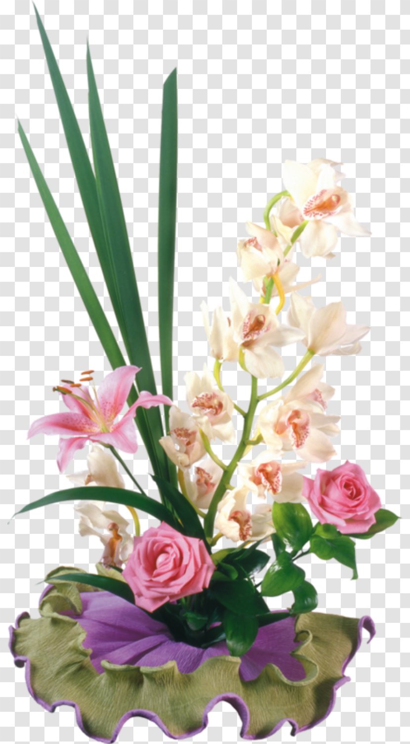 Flower Orchids Clip Art - Garden Roses - Arrangements Transparent PNG