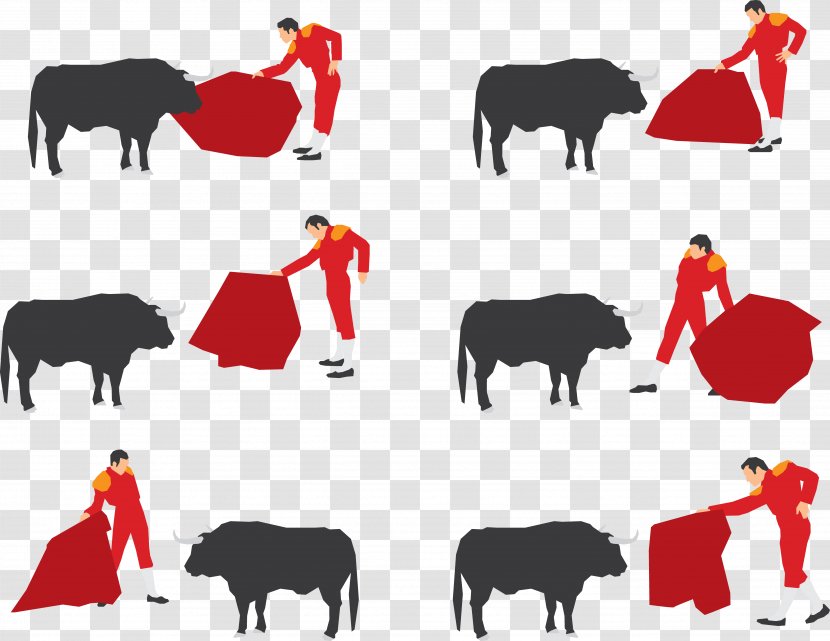 Cattle Ox Bullring Bullfighting Bullfighter - Cartoon Bullfight Warrior Transparent PNG