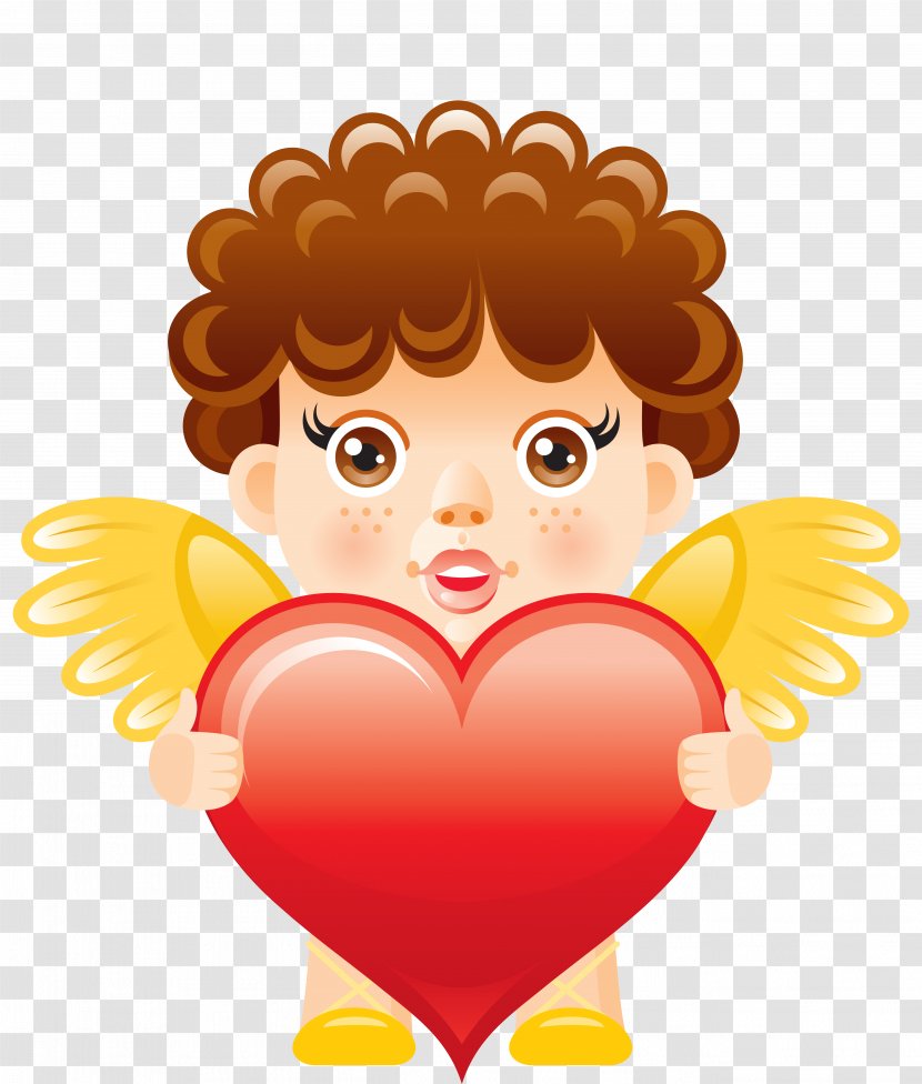Angel Heart Cupid Clip Art - Watercolor - Free Pictures Of Angels Transparent PNG