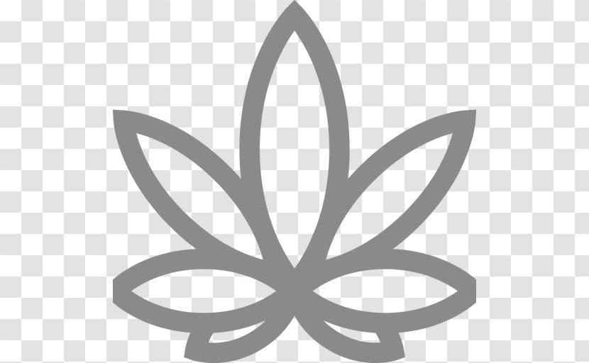 Cannabis Clip Art - Black And White Transparent PNG