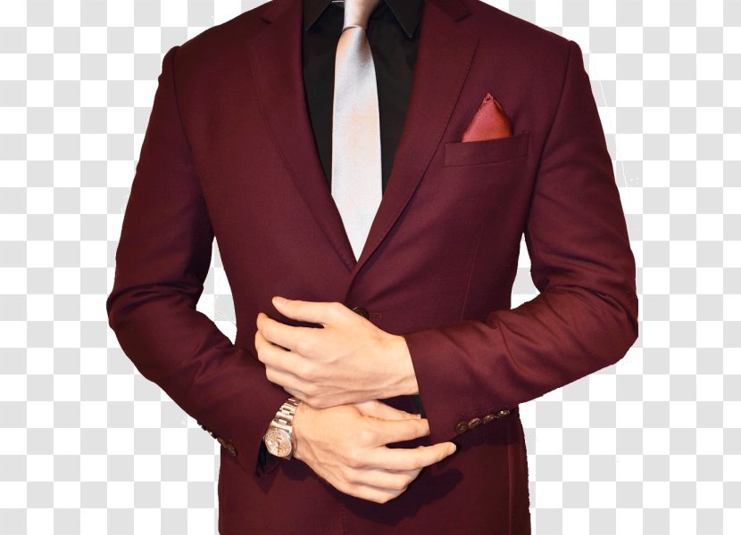 Blazer Suit Tuxedo Maroon Pin Stripes Transparent PNG