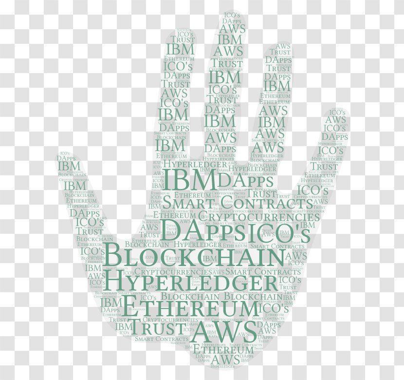 Finger Teal Art Glove Font - Hand - Ibm And Maersk Blockchain Transparent PNG