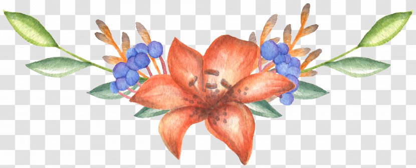 Flower Watercolor Painting - Plant - Orange Flowers Transparent PNG