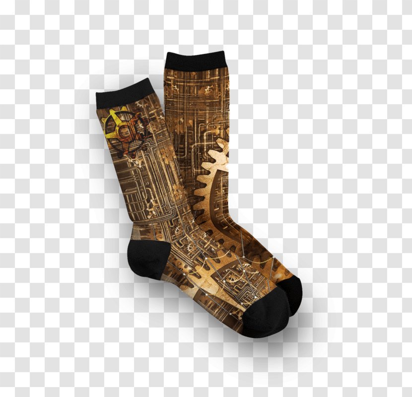 Steampunk Sock Clothing Gear Stocking - Fresh Pair Of Socks Transparent PNG