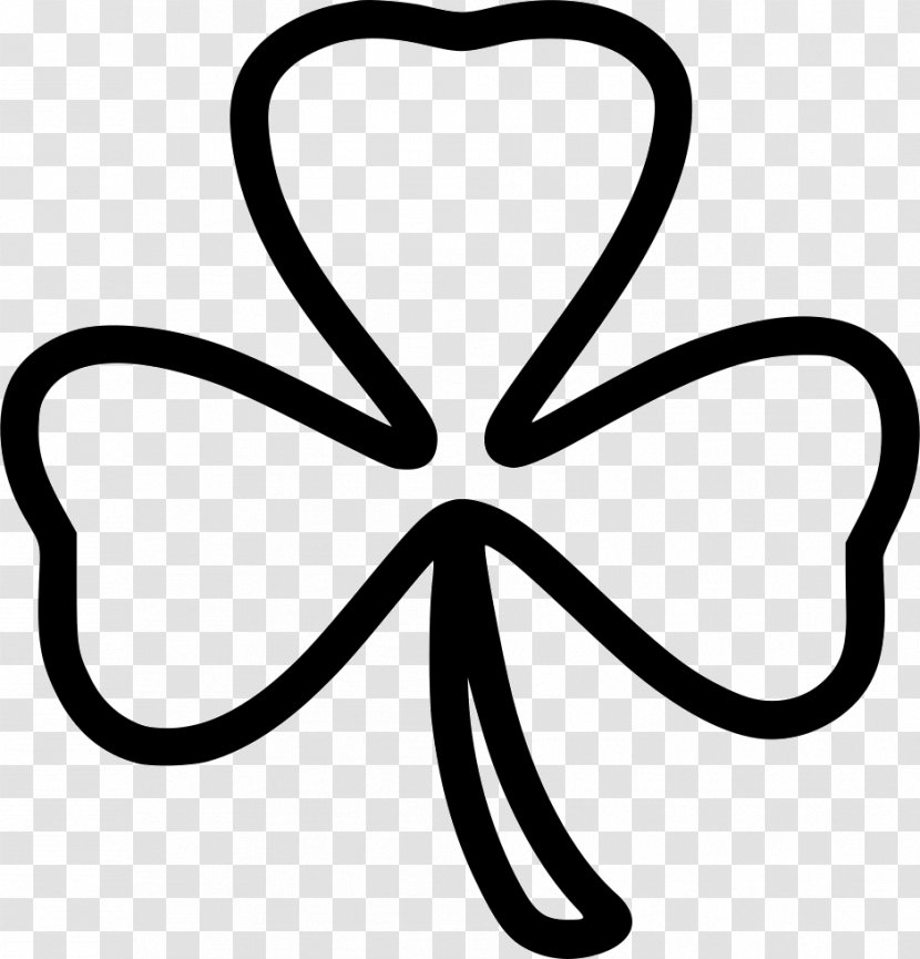 Four-leaf Clover - Black And White Transparent PNG