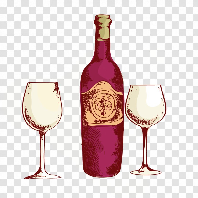 Red Wine Dessert White Glass - Tableware - Vector Glasses With Material Transparent PNG