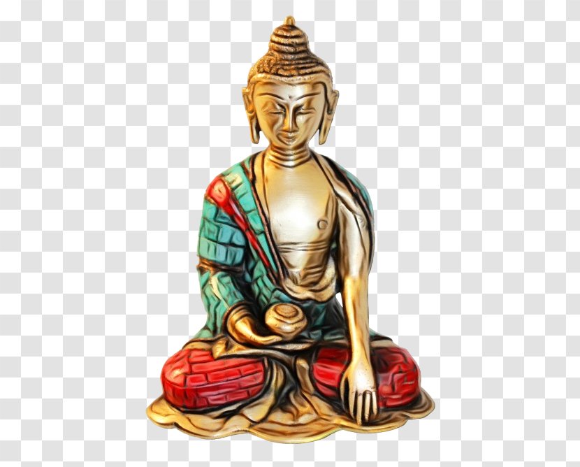 Buddha Cartoon - Golden - Monk Figurine Transparent PNG