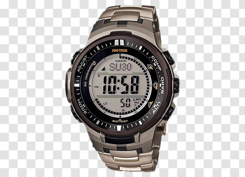 Pro Trek Watch Casio Tough Solar G-Shock - Metal Transparent PNG