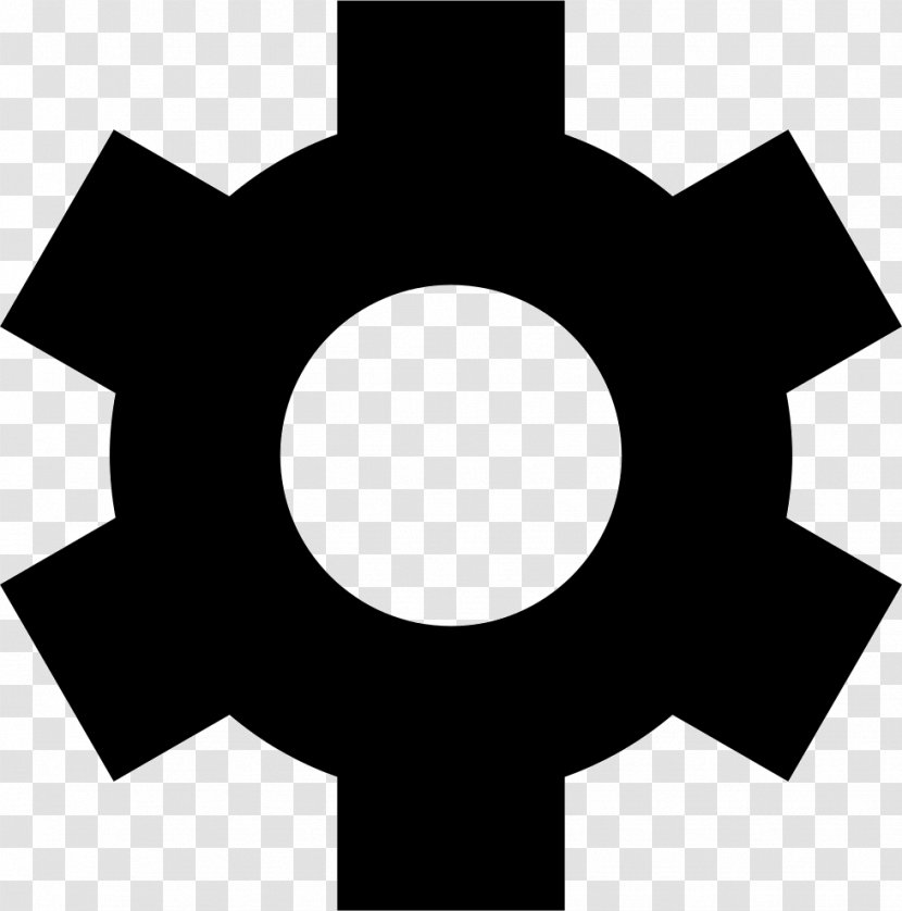 Black And White Hardware Accessory Symbol - Gear Transparent PNG