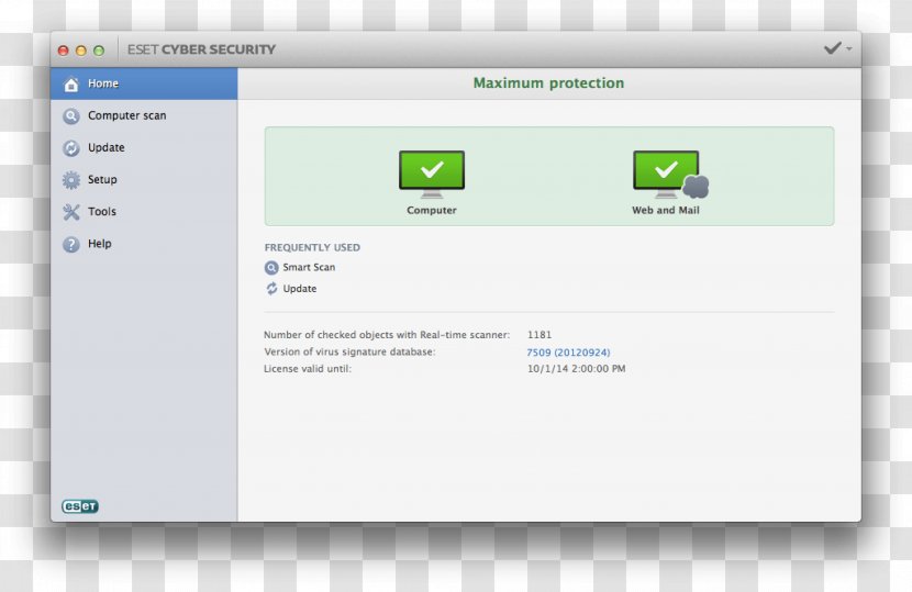 Computer Program Security Antivirus Software ESET - Screenshot - Apple Transparent PNG