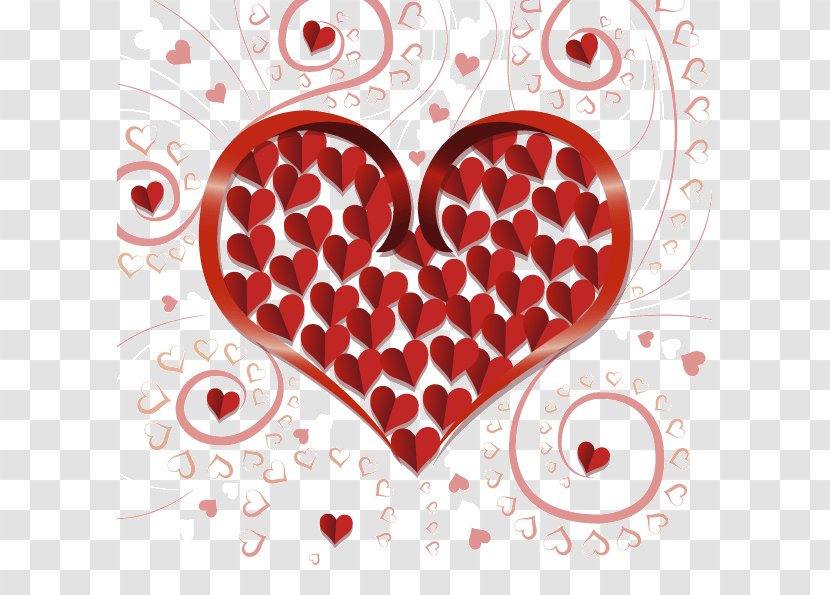 Love Red Paper Heart-shaped Decoration Vector Material - Flower - Heart Transparent PNG