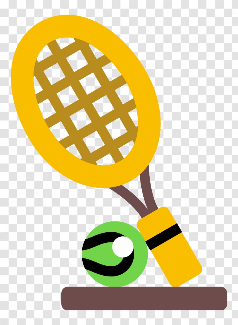 Tennis Racket Icon - Yellow - Rackets And Transparent PNG
