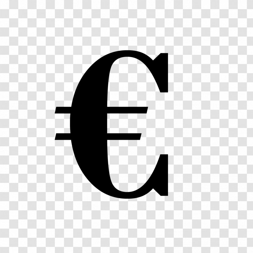 Logo Brand Font - Black And White - Euro Transparent PNG