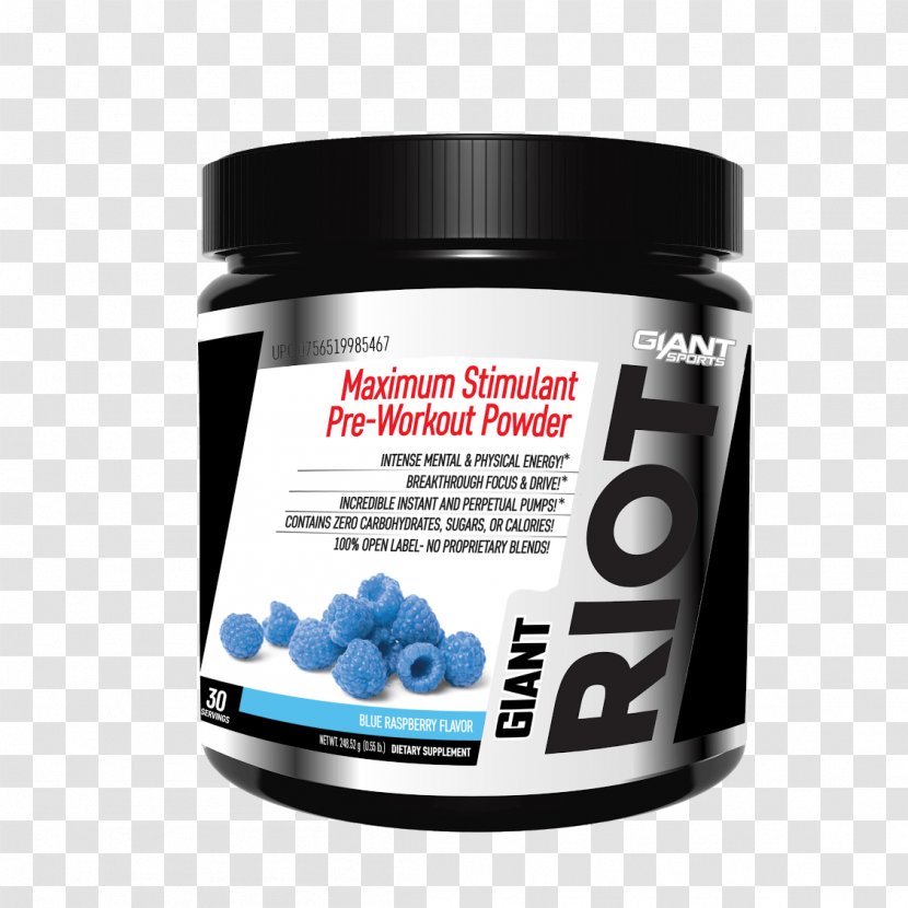 Bodybuilding Supplement Dietary Sports Riot Protein - Casein - Blue Raspberry Transparent PNG
