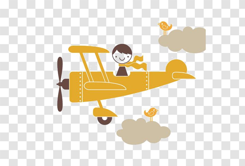 Wall Decal Room Child Nursery - Photography - Cartoon Retro Airplane Transparent PNG
