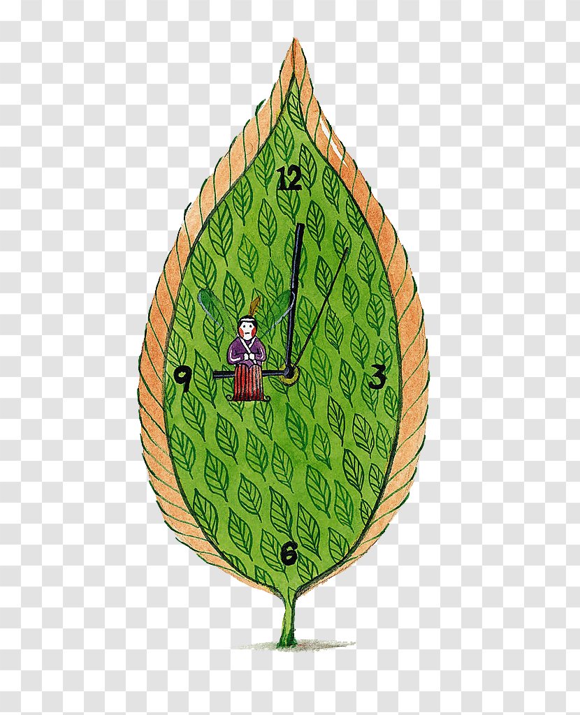 Love Clock Illustration - Regret - Green Leaf Transparent PNG