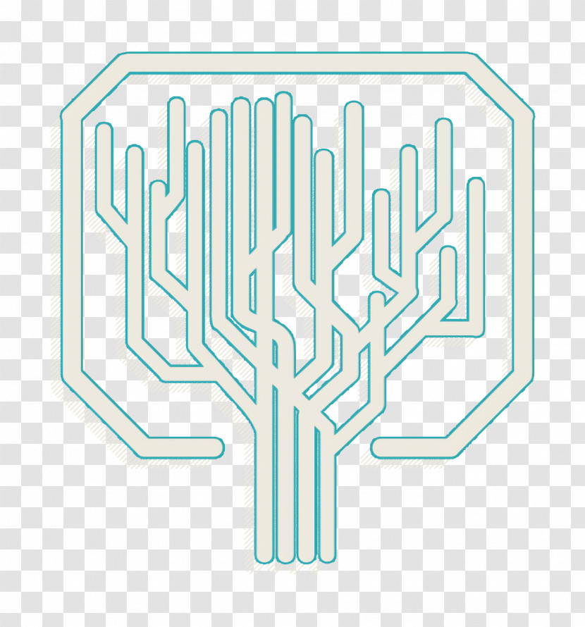 Tree Shape Of Straight Lines Like A Computer Printed Circuit Icon Tree Icon Nature Icon Transparent PNG