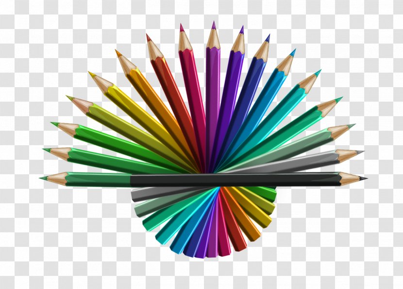 Colored Pencil - Blue - Multicolored Transparent PNG
