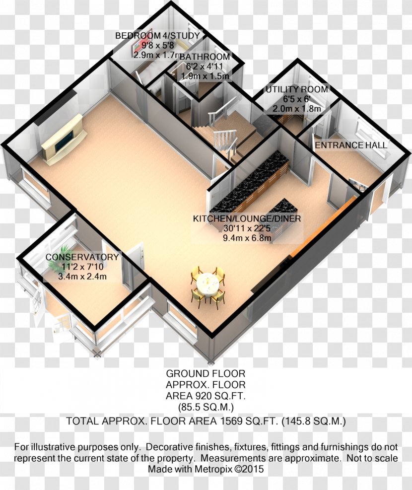 3D Floor Plan Open House Transparent PNG