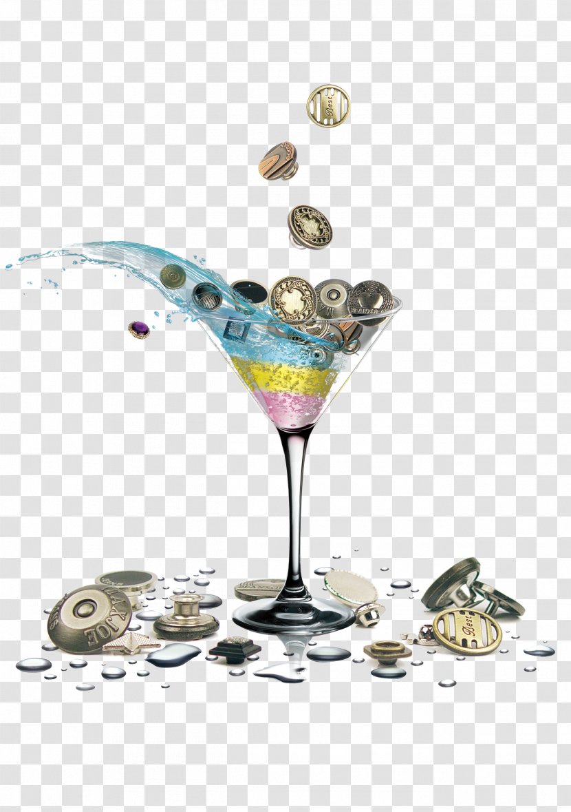 Creative Cocktails Button - Drink - Martini Glass Transparent PNG