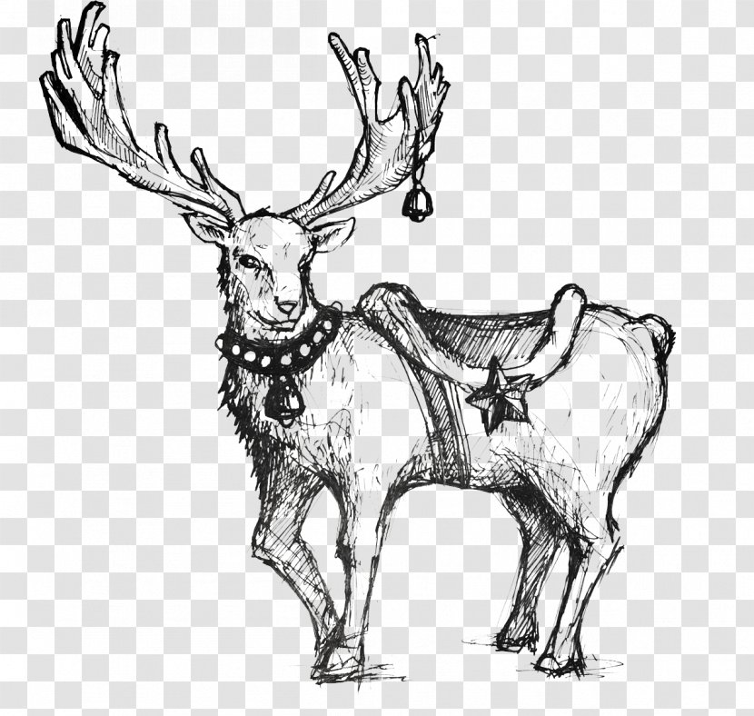 Reindeer Rudolph Christmas Red Deer - Hand-painted Transparent PNG