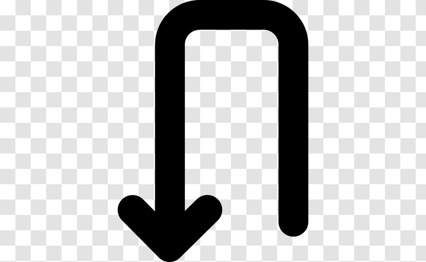 Rectangle Arrow Curve - Symbol - Down File Transparent PNG