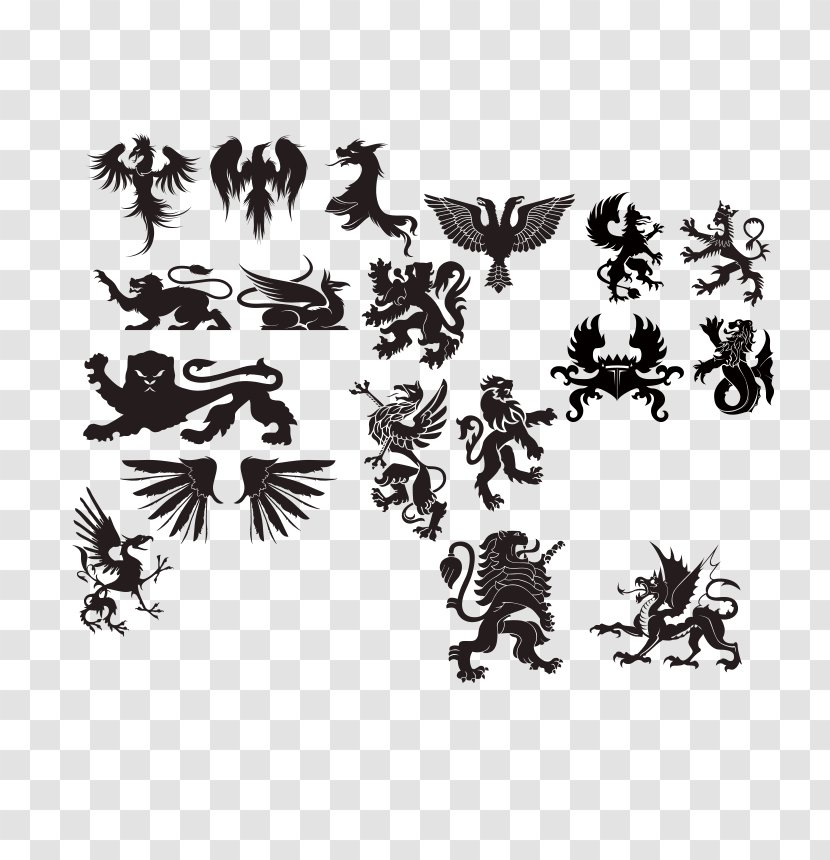 Tiger Lion Tattoo Silhouette - Sleeve - European Animal Silhouettes Transparent PNG