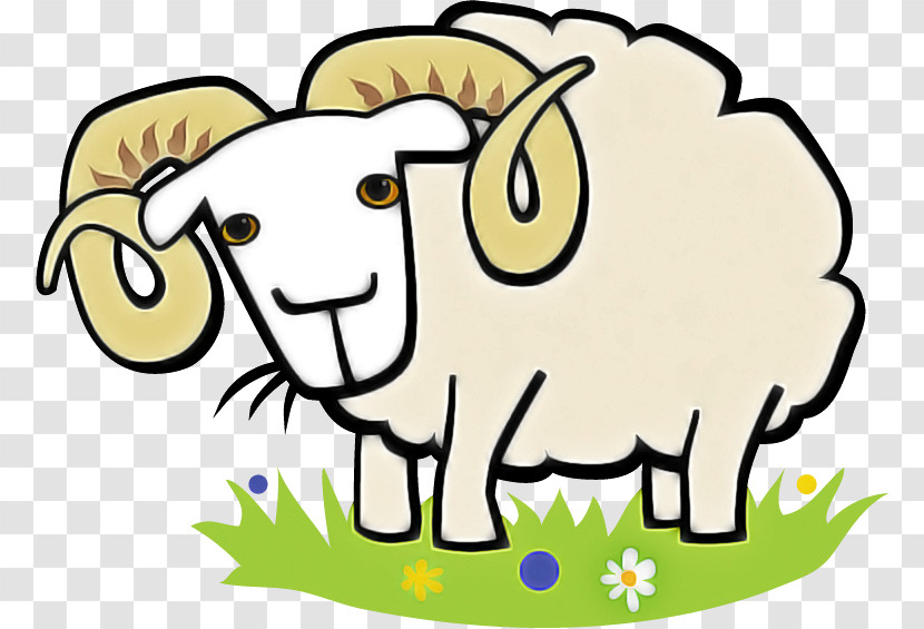 Cartoon Sheep Sheep Snout Grass Transparent PNG