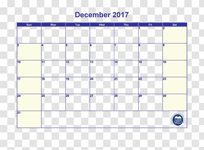 Personal Organizer Calendar ISO Week Date 0 1 - Perpetual - December Transparent PNG
