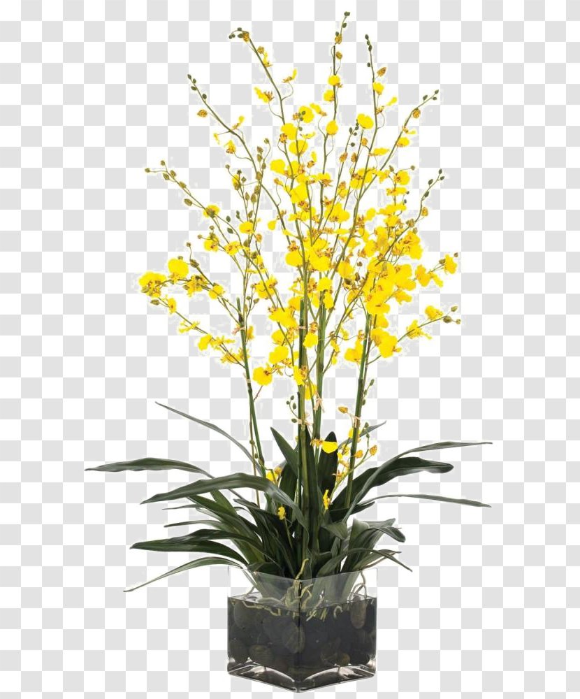 Floral Design Vase Flowerpot - Interior Services - Yellow Decoration Flower Mounted Soft Furnishings Transparent PNG