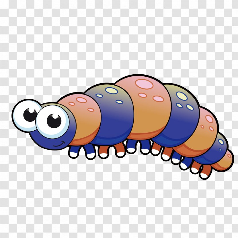 Insect Animal Clip Art - Text - Vector Cartoon Big Eyes Caterpillar Transparent PNG