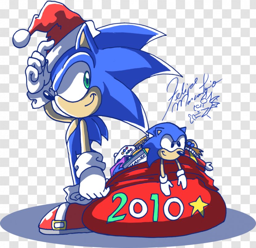 Sonic Classic Collection The Hedgehog Santa Claus Rudolph Clip Art - Mammal - Christmas Transparent PNG