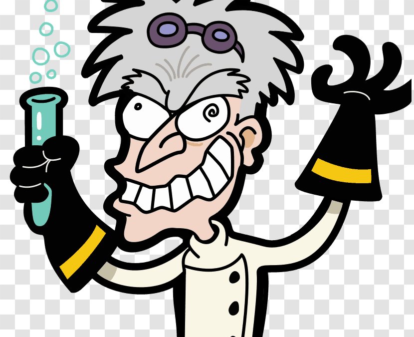 Clip Art Mad Scientist Science - Finger - Cartoon Chemist Transparent PNG