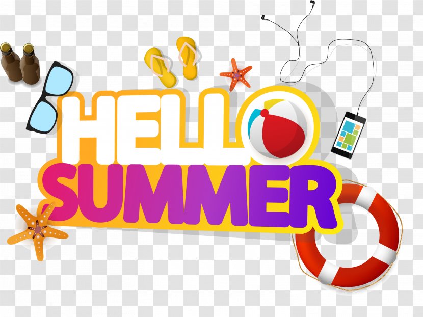 Logo Illustration - Games - Hello Summer Text Transparent PNG