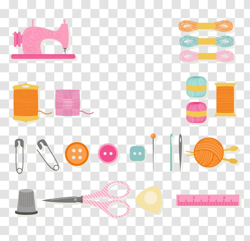 Sewing Needle Machine Euclidean Vector Yarn - Hobby - Costume Design Element Transparent PNG