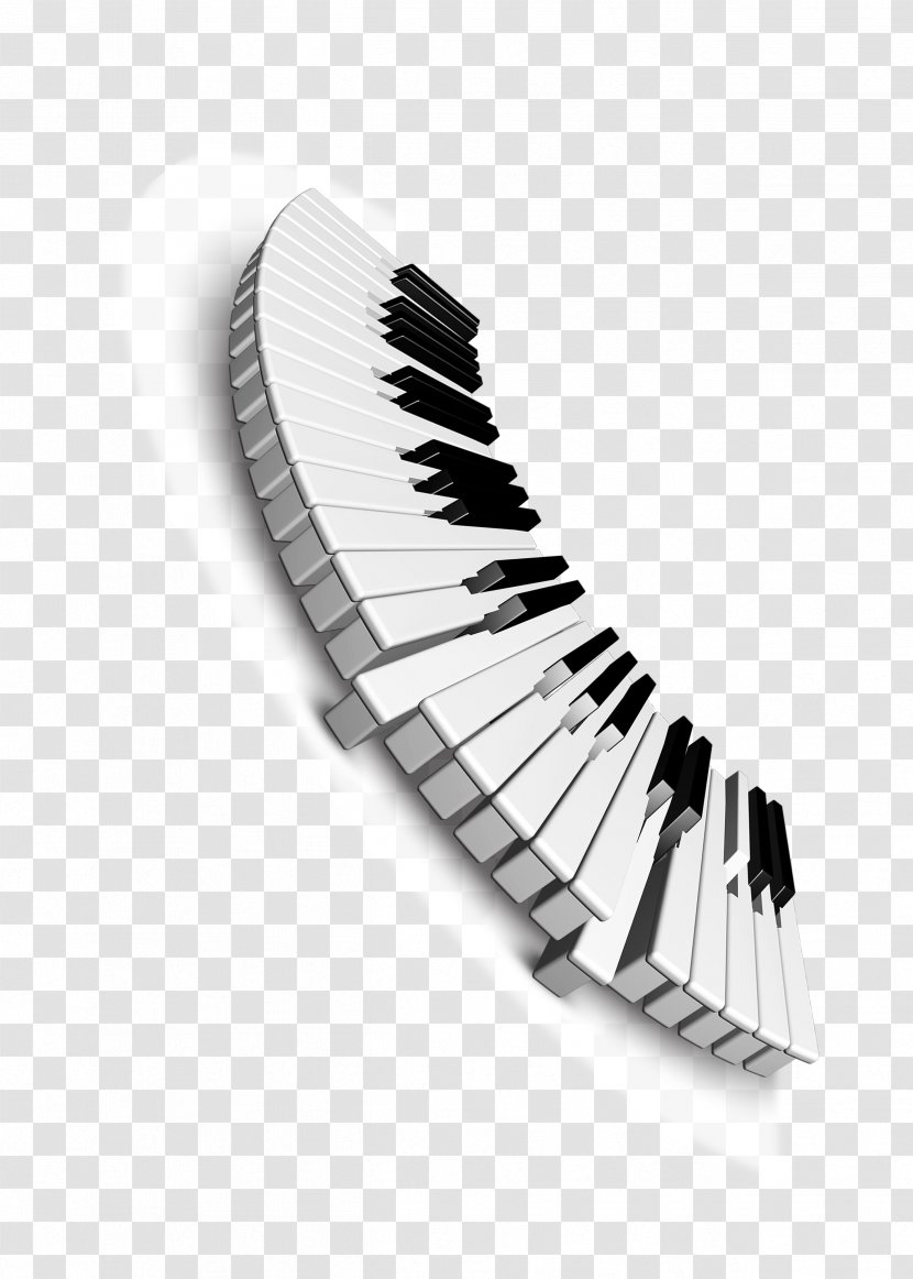 Musical Keyboard Black And White Piano - Silhouette - Keys Transparent PNG