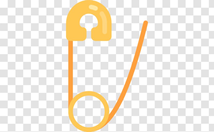 Safety Pin Font - Number - Orange Transparent PNG