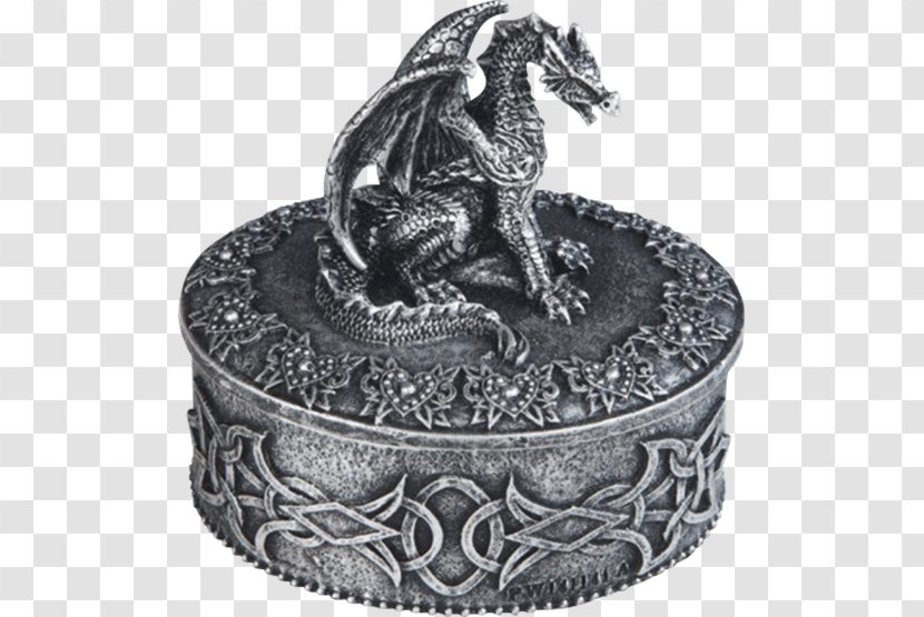 George S Chen Silver Dragon Trinket Jewelry Box 2 Intricate Design 71540 Figurine - Ring Transparent PNG
