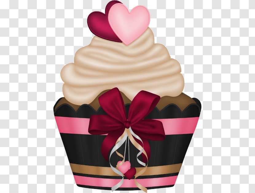 Cupcake Petit Four Birthday Cake Icing - Cartoon Love Cupcakes Transparent PNG
