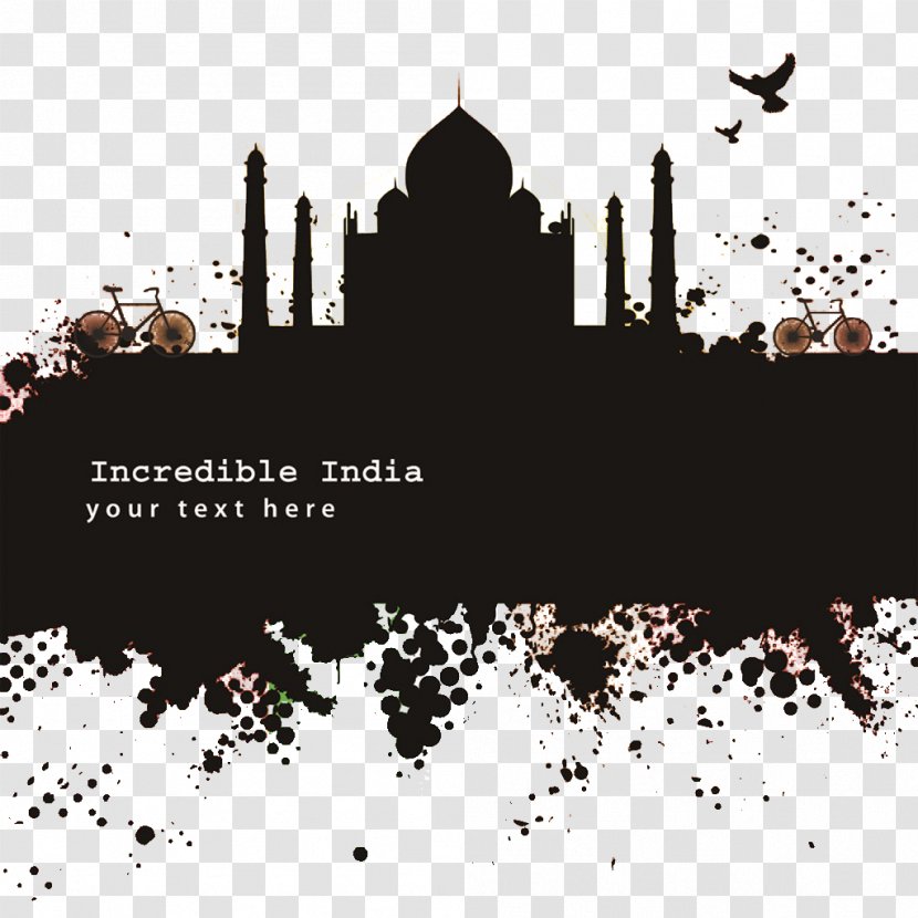 New York City Grunge Visual Design Elements And Principles Illustration - Silhouette - Trend Pattern Construction Of The Taj Mahal Transparent PNG