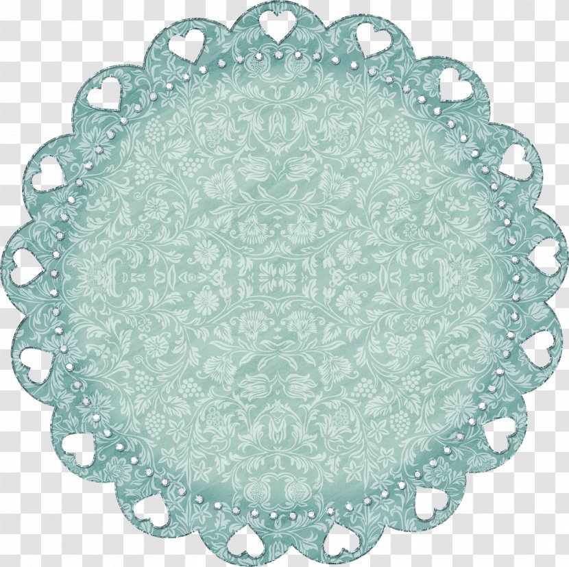 Scallop Circle Template Clip Art - Placemat - Green Pattern Cloth Transparent PNG