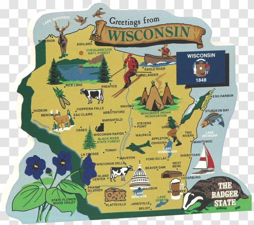 Wisconsin Map Illinois Cat Iowa - Guillaume Delisle Transparent PNG