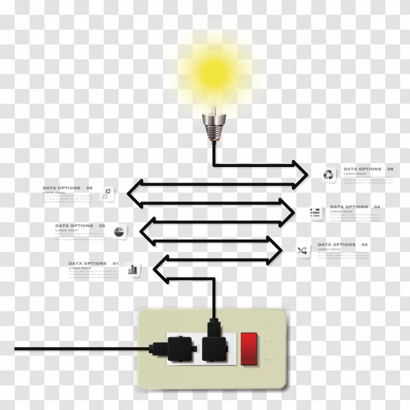 Infographic Electricity Adobe Illustrator Illustration - Wire - Creative Bulb Ppt Transparent PNG