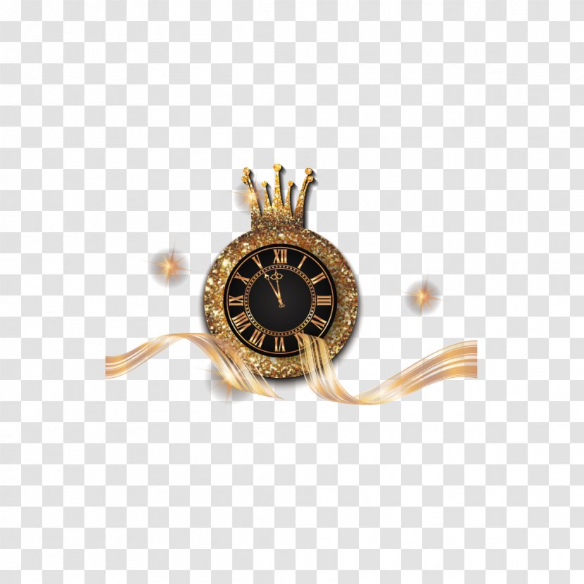 Gold Clock - Metal - Crown Transparent PNG
