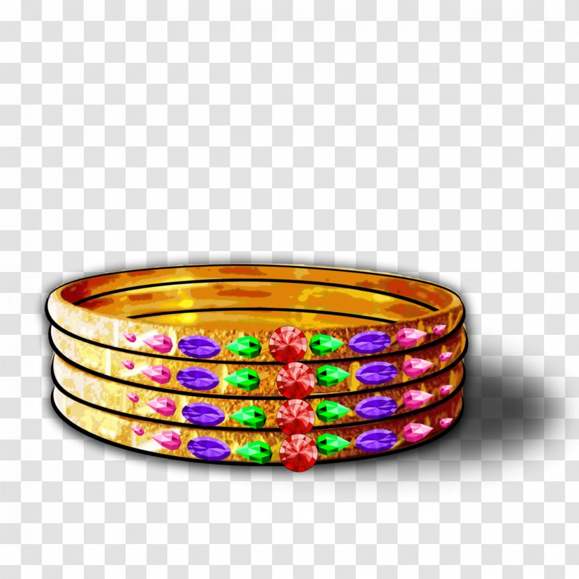 Gold Bangle Gemstone Jewellery Bracelet - Clothing Accessories Transparent PNG