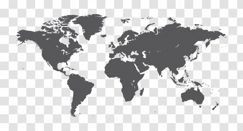 World Map Globe Earth - Monochrome Transparent PNG