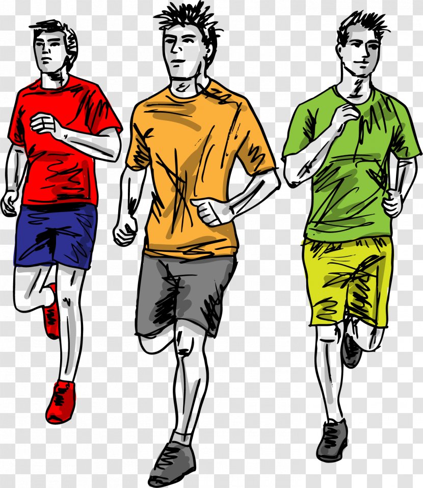 Running Template Sport Illustration - Team - Creative Jogging Marathon Race Transparent PNG
